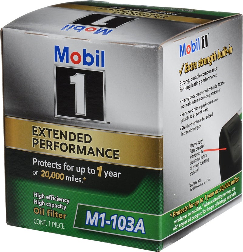 Mobil 1 Oil Filter, Canister, Screw-On, 13/16-16 in Thread, Steel, Black, Various GM Applications, Each - Image 3